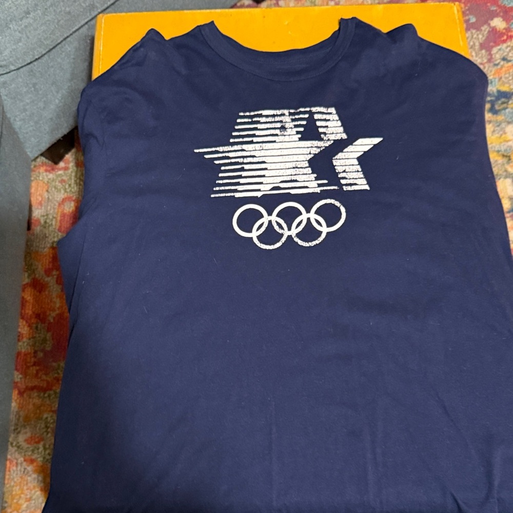 Heritage Navy Tee with White Olympic Design